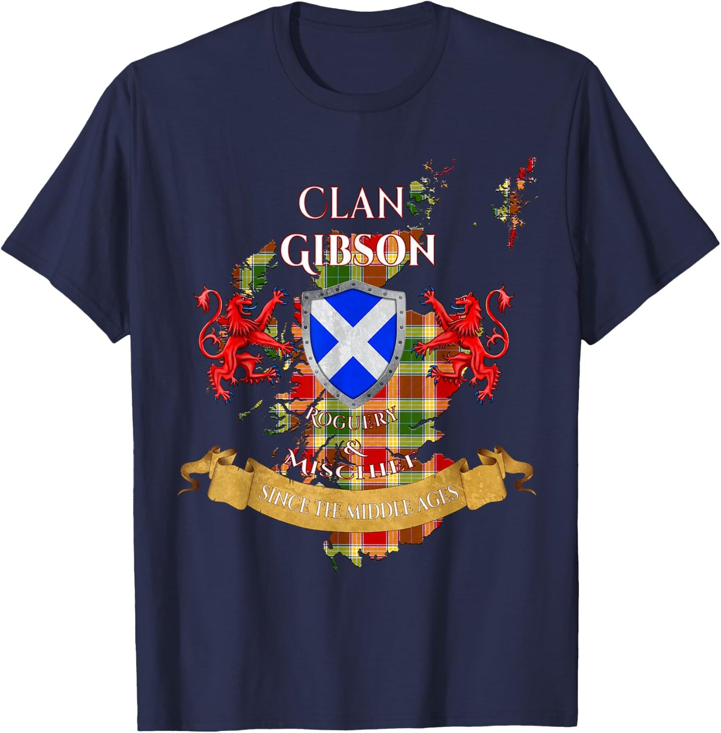 Gibson Scottish Family Clan Middle Ages Mischief T-Shirt - T-Shirt | Navy