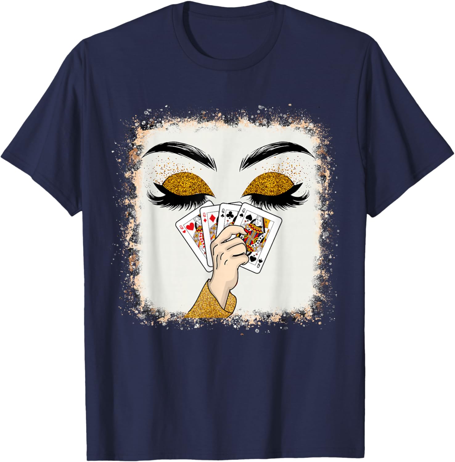 All Queens Playing Her Hand Card Game Casino T-Shirt - T-Shirt | Navy