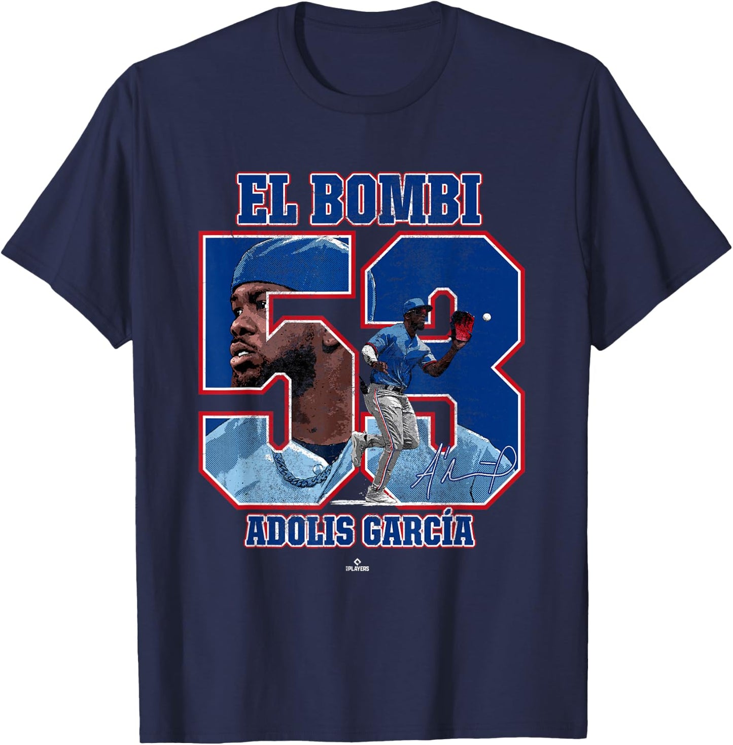 El Bombi Adolis Garcia Texas MLBPA T-Shirt - T-Shirt | Navy