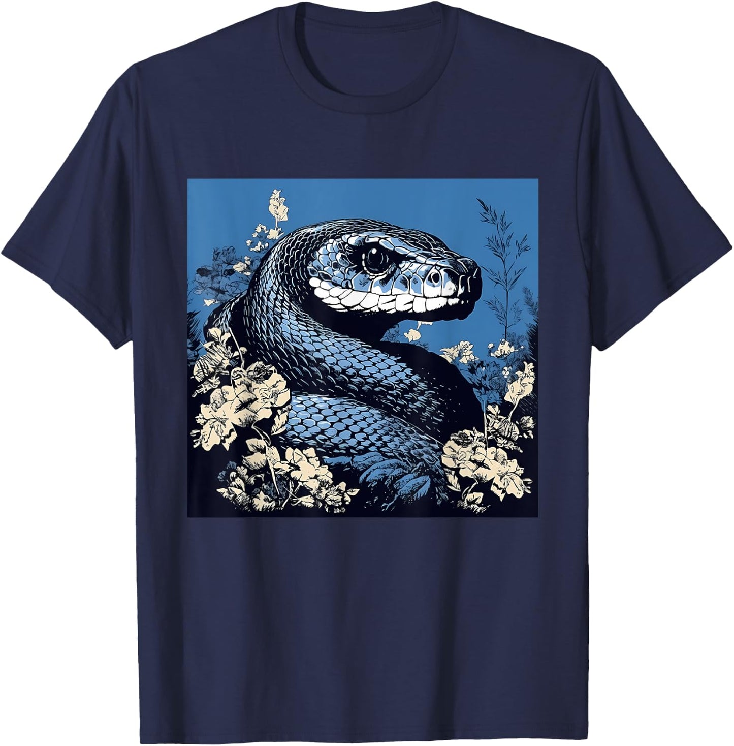 Retro Style Eastern Indigo Snake T-Shirt - T-Shirt | Navy