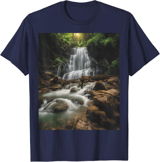 Waterfall Style Life: Pastel Falls And Nature Calls T-Shirt - T-Shirt | Navy