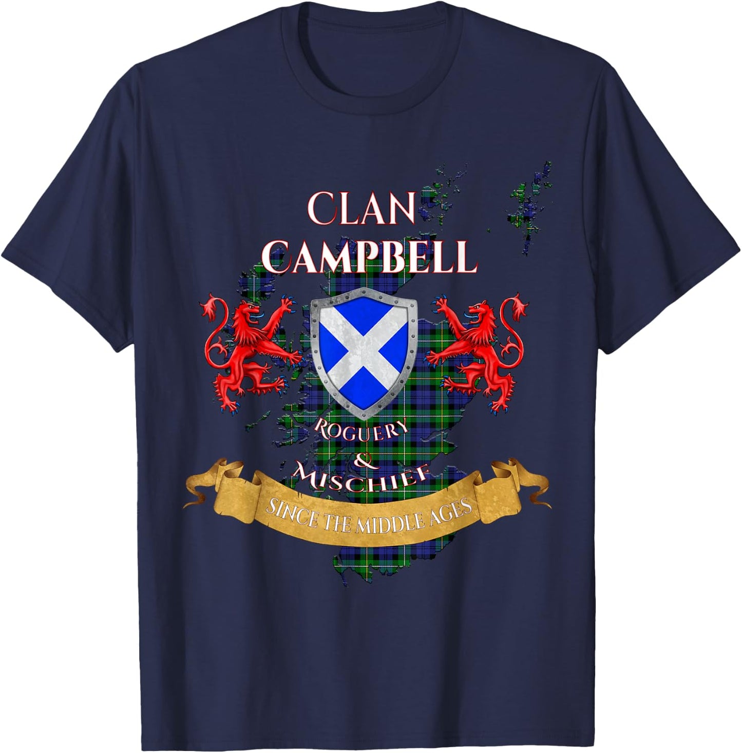 Campbell Loudoun Scottish Family Clan Middle Ages Mischief T-Shirt - T-Shirt | Navy