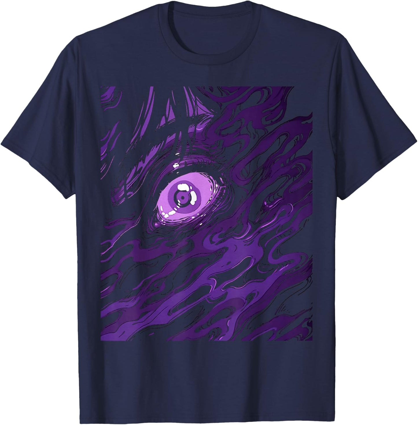 Creepy Japan Japanese Anime Manga Horror Aesthetic Weirdcore T-Shirt - T-Shirt | Navy