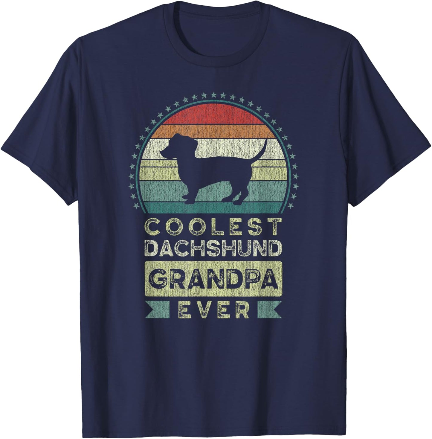 Coolest Dachshund Grandpa Ever, Father's Day, Grandfather T-Shirt - T-Shirt | Navy