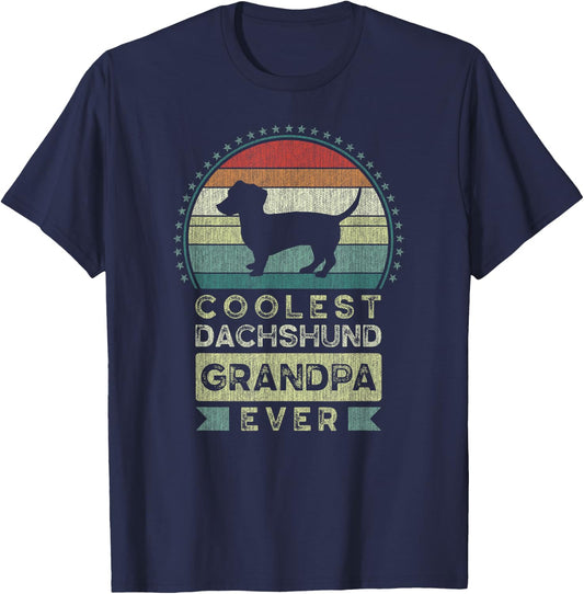 Coolest Dachshund Grandpa Ever, Father's Day, Grandfather T-Shirt - T-Shirt | Navy
