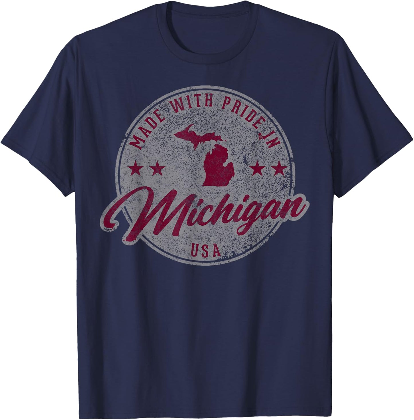 Vintage Great Lakes State Michigan Yooper Family Vacation T-Shirt - T-Shirt | Navy