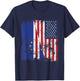 Cape Verde USA Flag Distressed - Half American T-Shirt - T-Shirt | Navy