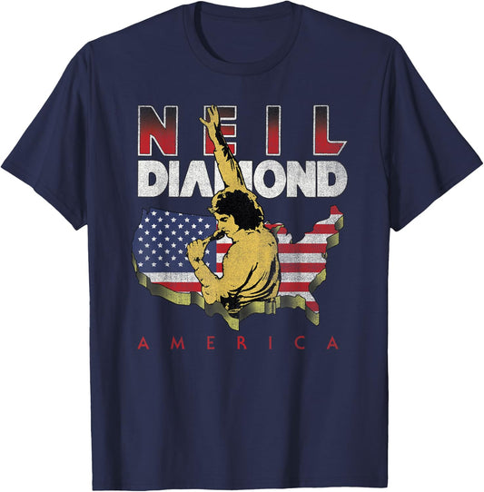 Official Neil Diamond America T-Shirt - T-Shirt | Navy
