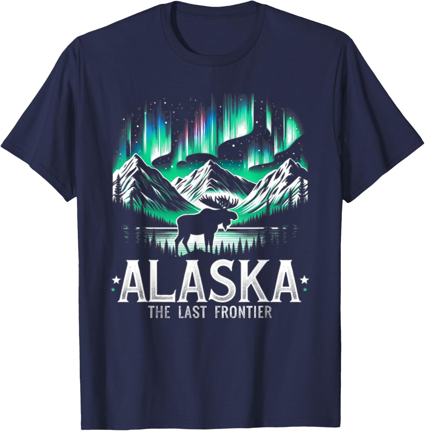 Alaska Day The Last Frontier Alaska Mountain Moose Souvenir T-Shirt - T-Shirt | Navy