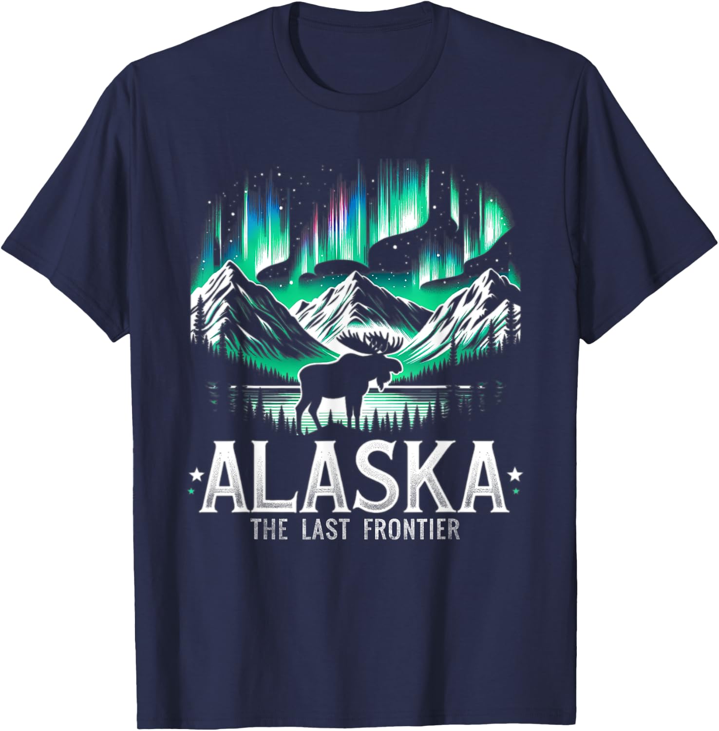 Alaska Day The Last Frontier Alaska Mountain Moose Souvenir T-Shirt - T-Shirt | Navy