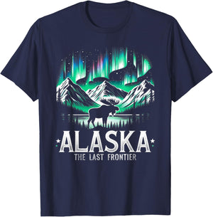 Alaska Day The Last Frontier Alaska Mountain Moose Souvenir T-Shirt - T-Shirt | Navy