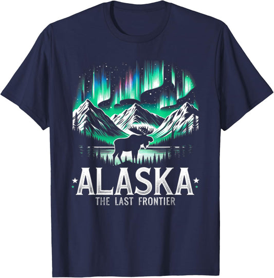 Alaska Day The Last Frontier Alaska Mountain Moose Souvenir T-Shirt - T-Shirt | Navy
