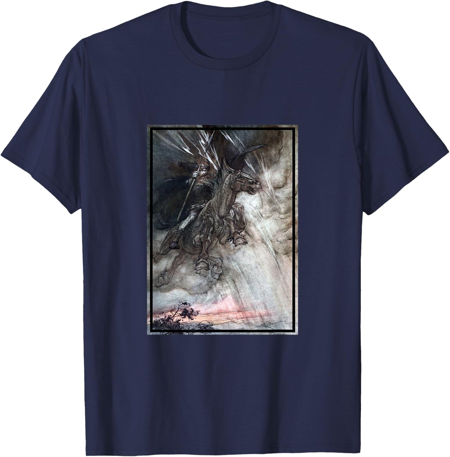 King Wotan - Rhinegold and the Valkyries Illustration T-Shirt - T-Shirt | Navy