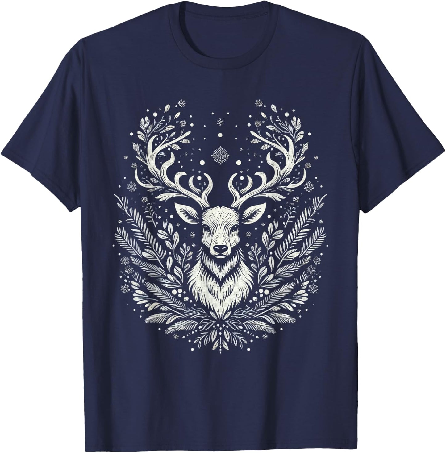 Christmas Reindeer Merry Christmas Xmas Morning Holiday T-Shirt - T-Shirt | Navy