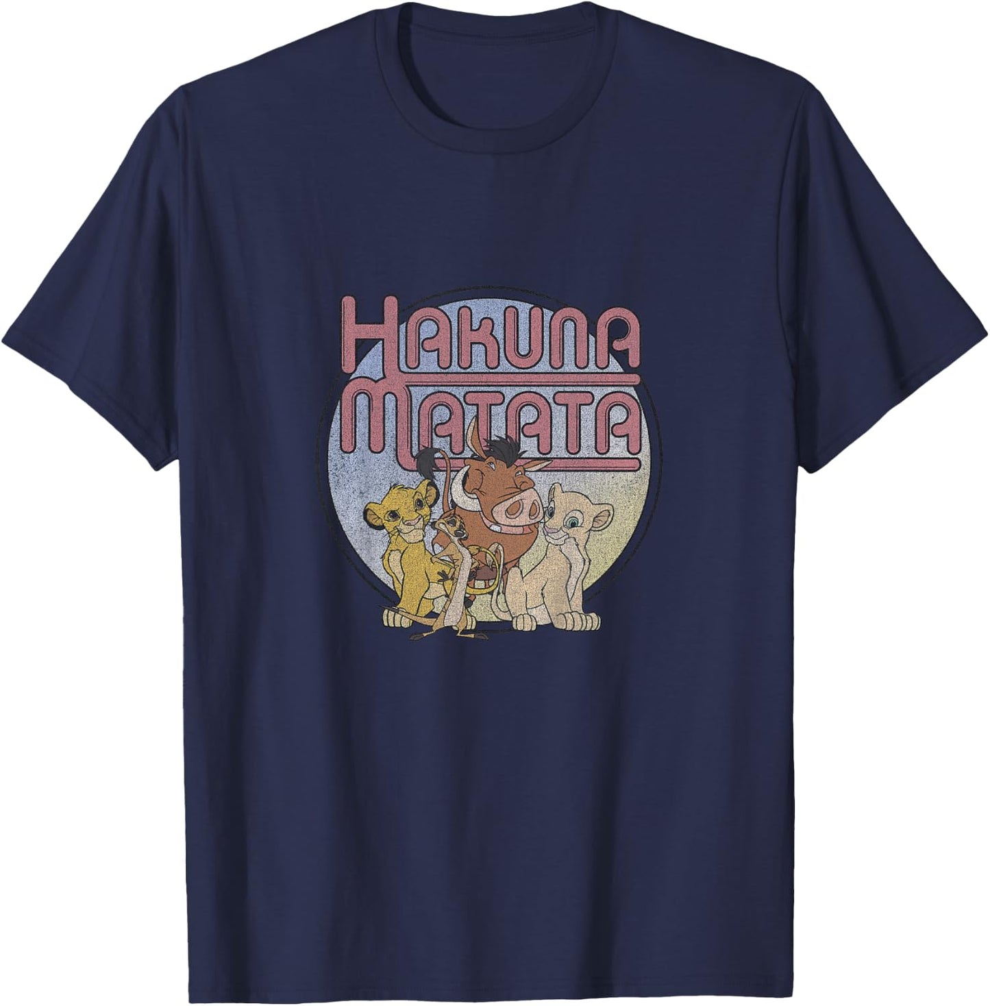 Kids Disney The Lion King Group Shot Hakuna Matata Retro Youth T-Shirt - T-Shirt | Navy
