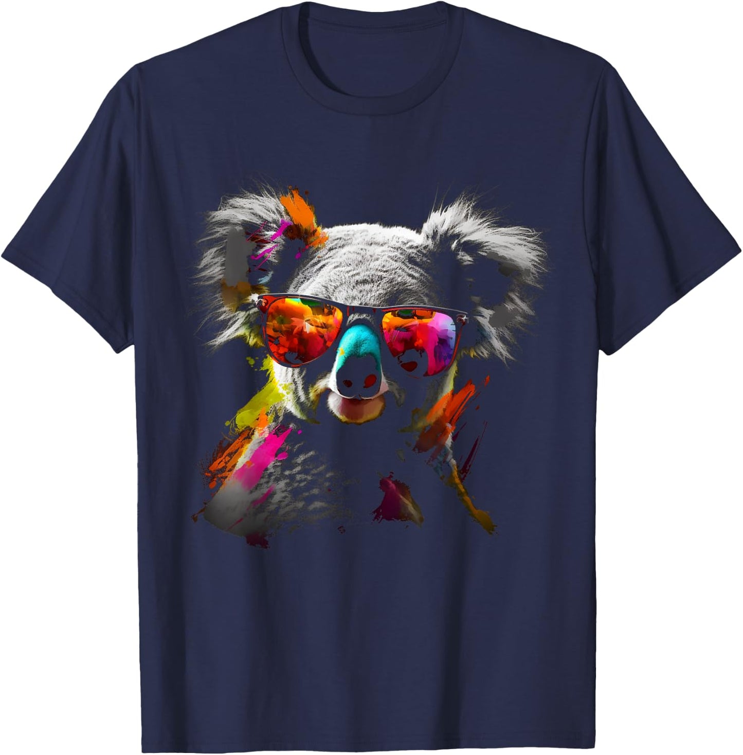 Koala Sunglasses Colourful Animal Design Art Animal Koala T-Shirt - T-Shirt | Navy