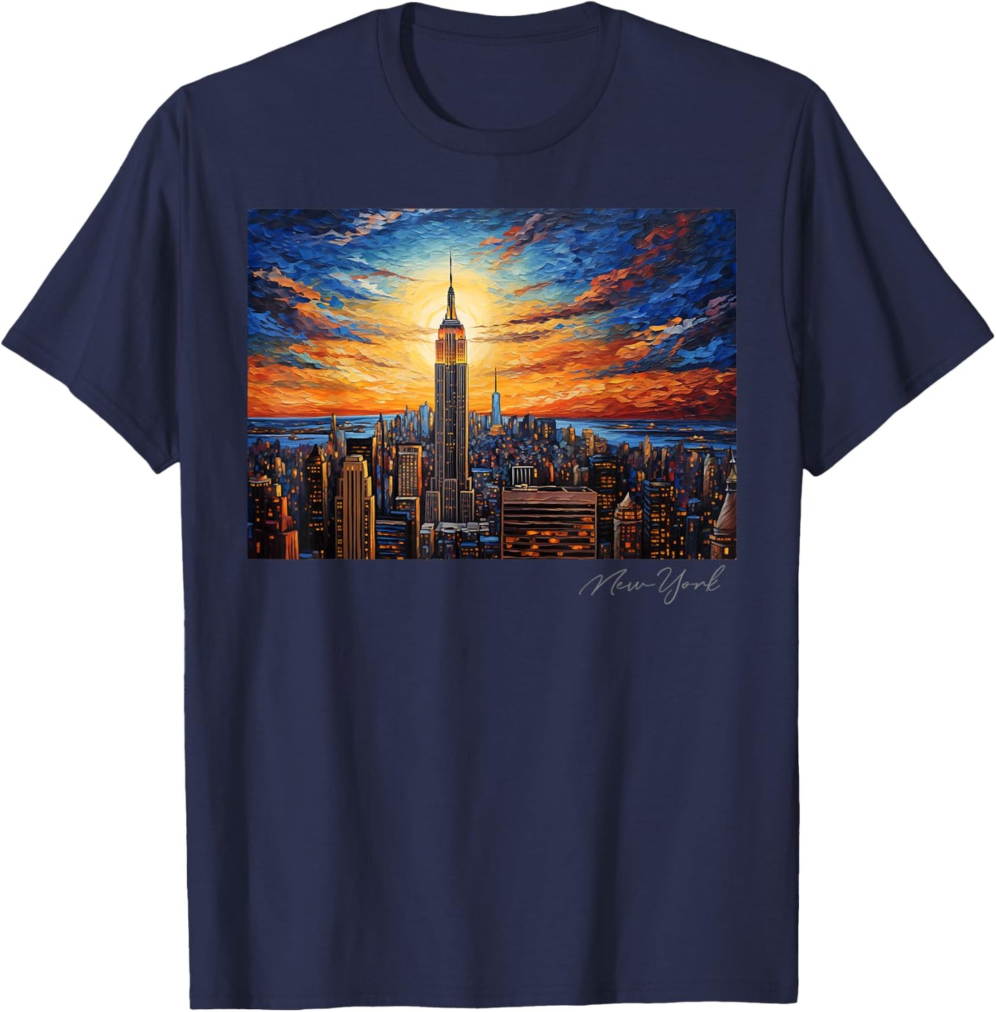 City of New York Retro NYC NY Art Travel Vintage Souvenir T-Shirt - T-Shirt | Navy