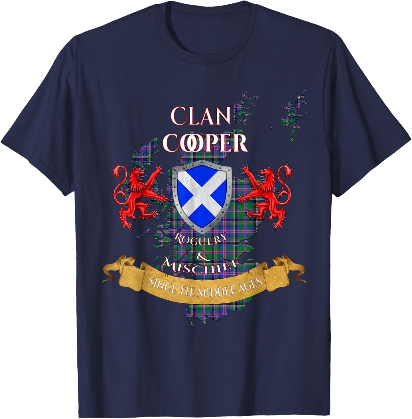 Cooper Scottish Family Clan Middle Ages Mischief T-Shirt - T-Shirt | Navy