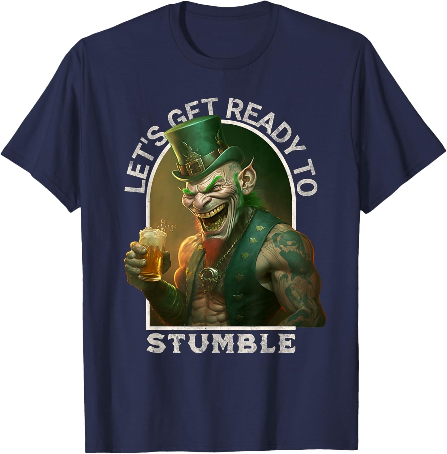 Funny Paddy's Day Design, Evil Leprechaun, St. Patrick's Day T-Shirt - T-Shirt | Navy