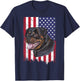 Rottweiler Dog Lover Father's Day USA American Flag Vintage T-Shirt - T-Shirt | Navy