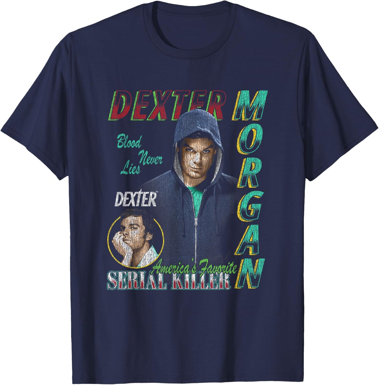 Dexter 90’s Bootleg Dexter Morgan TV Show T-Shirt - T-Shirt | Navy