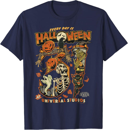 Halloween Horror Nights HHN Every Day is Halloween T-Shirt - T-Shirt | Navy