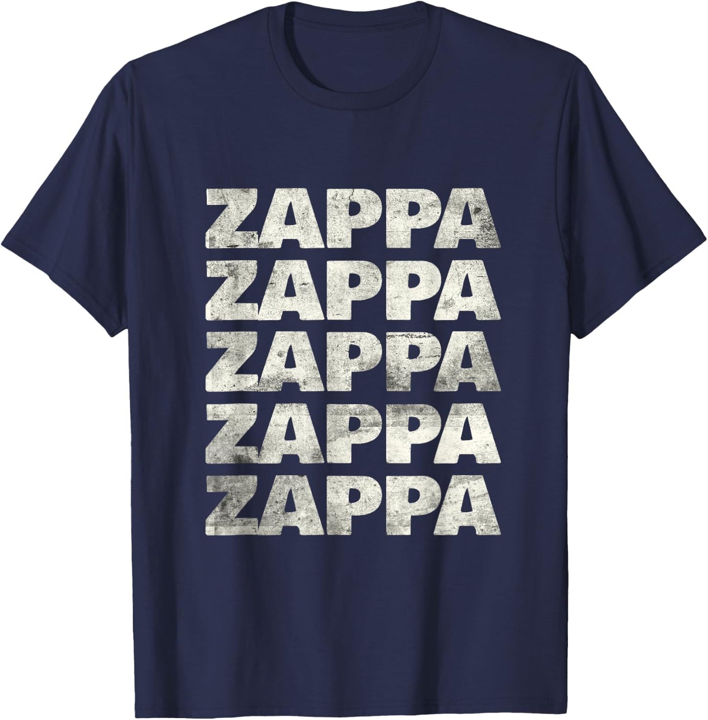 Love Heart Zappa Grunge Retro Vintage Style Black Zappa T-Shirt - T-Shirt | Navy