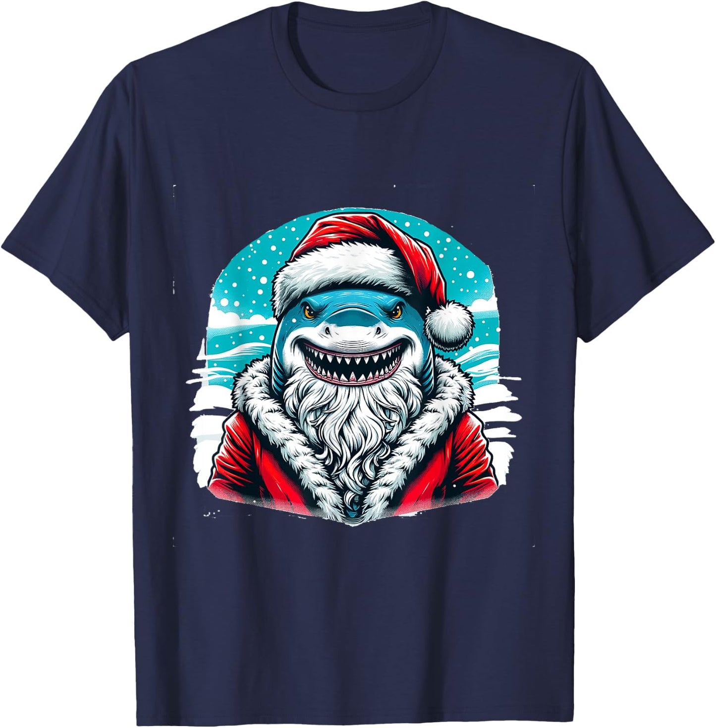 Santa Jaws Festive Shark T-Shirt - T-Shirt | Navy