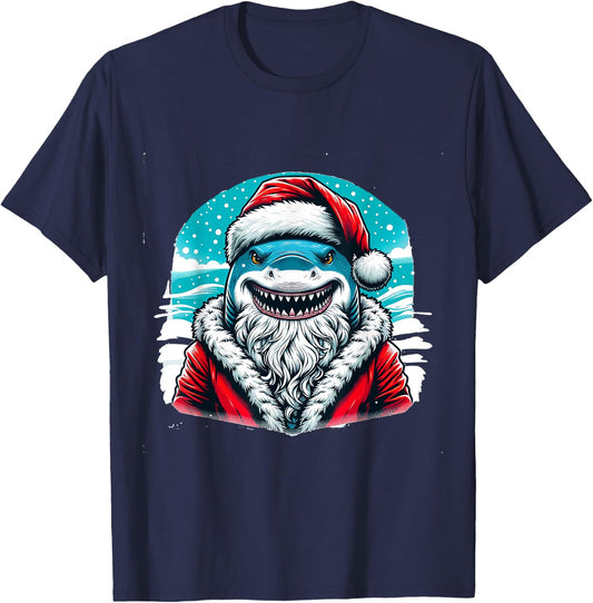 Santa Jaws Festive Shark T-Shirt - T-Shirt | Navy