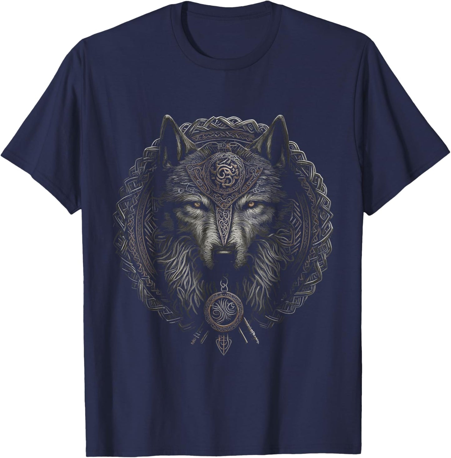 Viking Celtic Fenrir Wolf Women, Men T-Shirt - T-Shirt | Navy