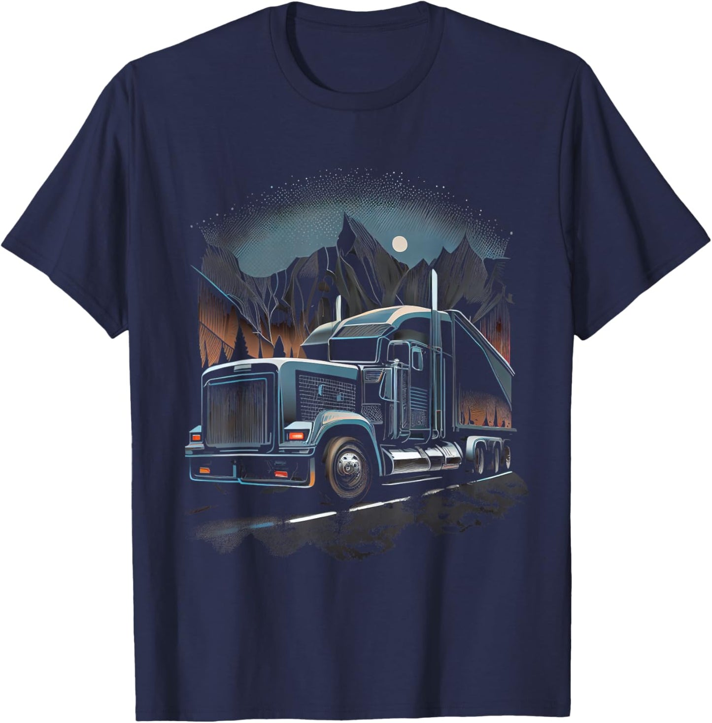 Truck Driver 18 Wheel Trucker T-Shirt - T-Shirt | Navy