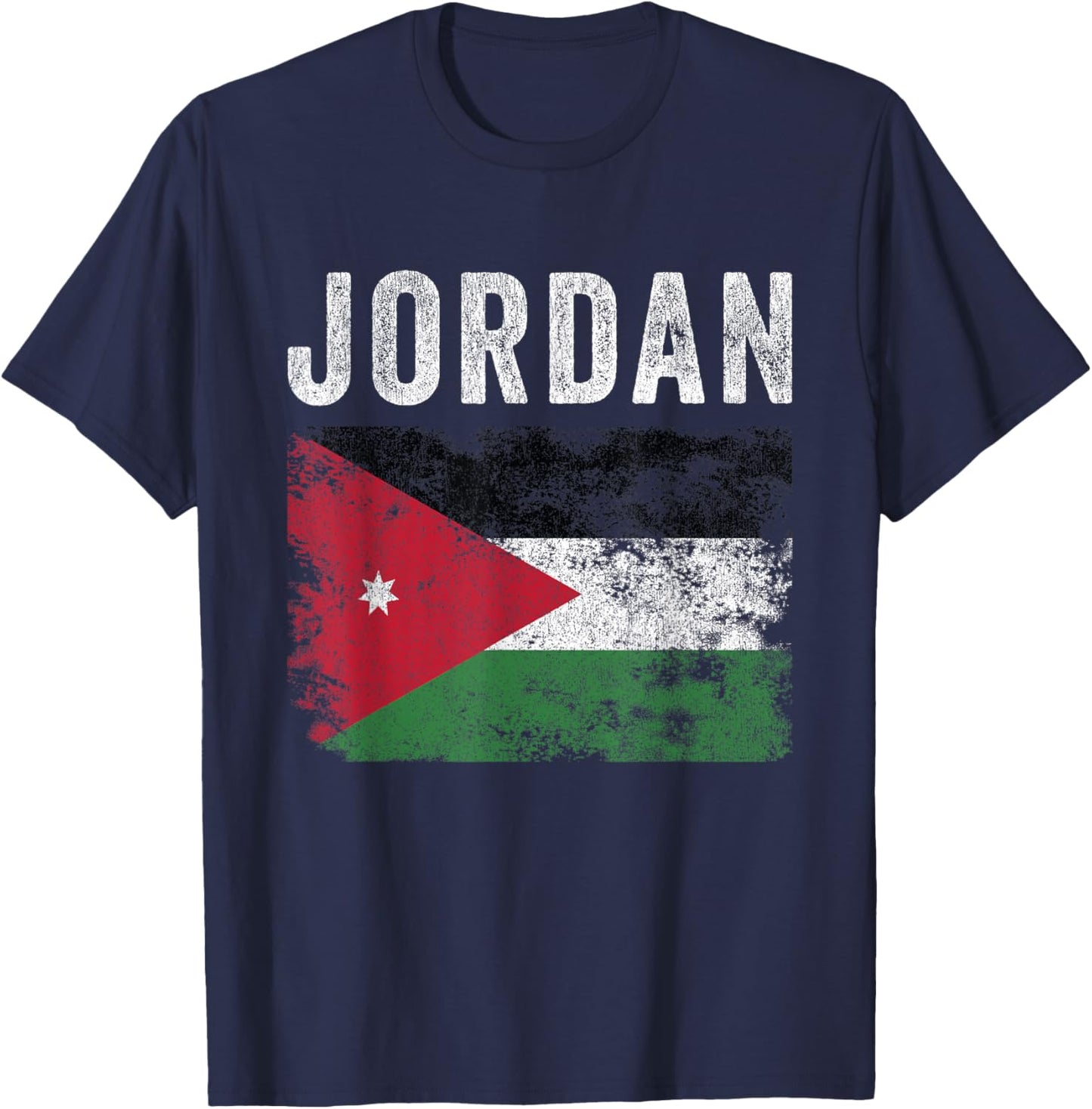 Jordan Flag Distressed - Men Women Kids - Jordanian Flag T-Shirt - T-Shirt | Navy