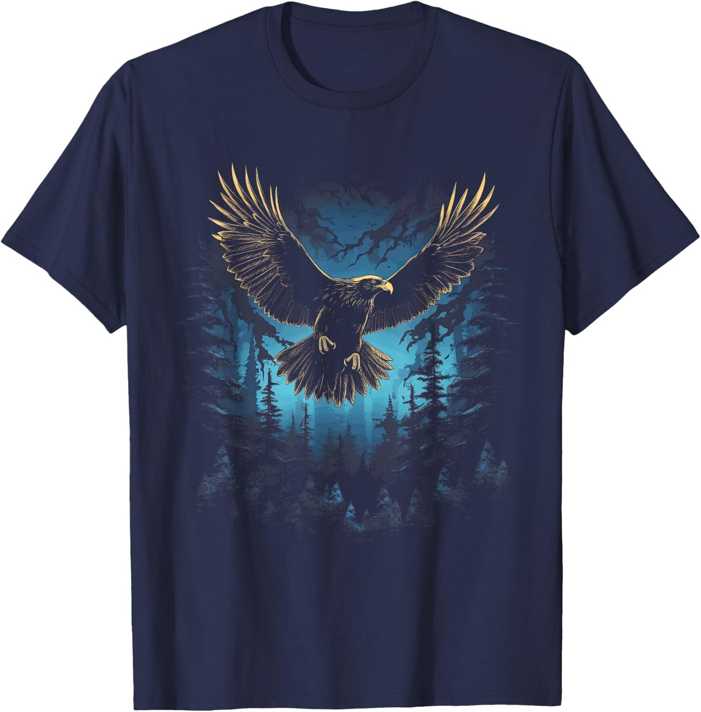 Eagle Forest Animal Wildlife T-Shirt - T-Shirt | Navy