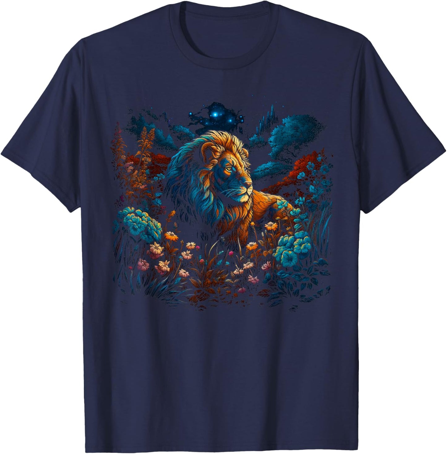 Mystical Lion T-Shirt - T-Shirt | Navy