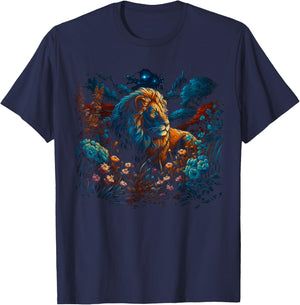 Mystical Lion T-Shirt - T-Shirt | Navy