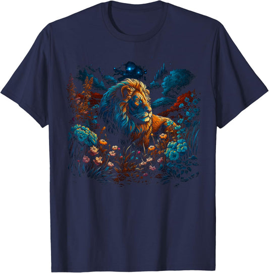 Mystical Lion T-Shirt - T-Shirt | Navy