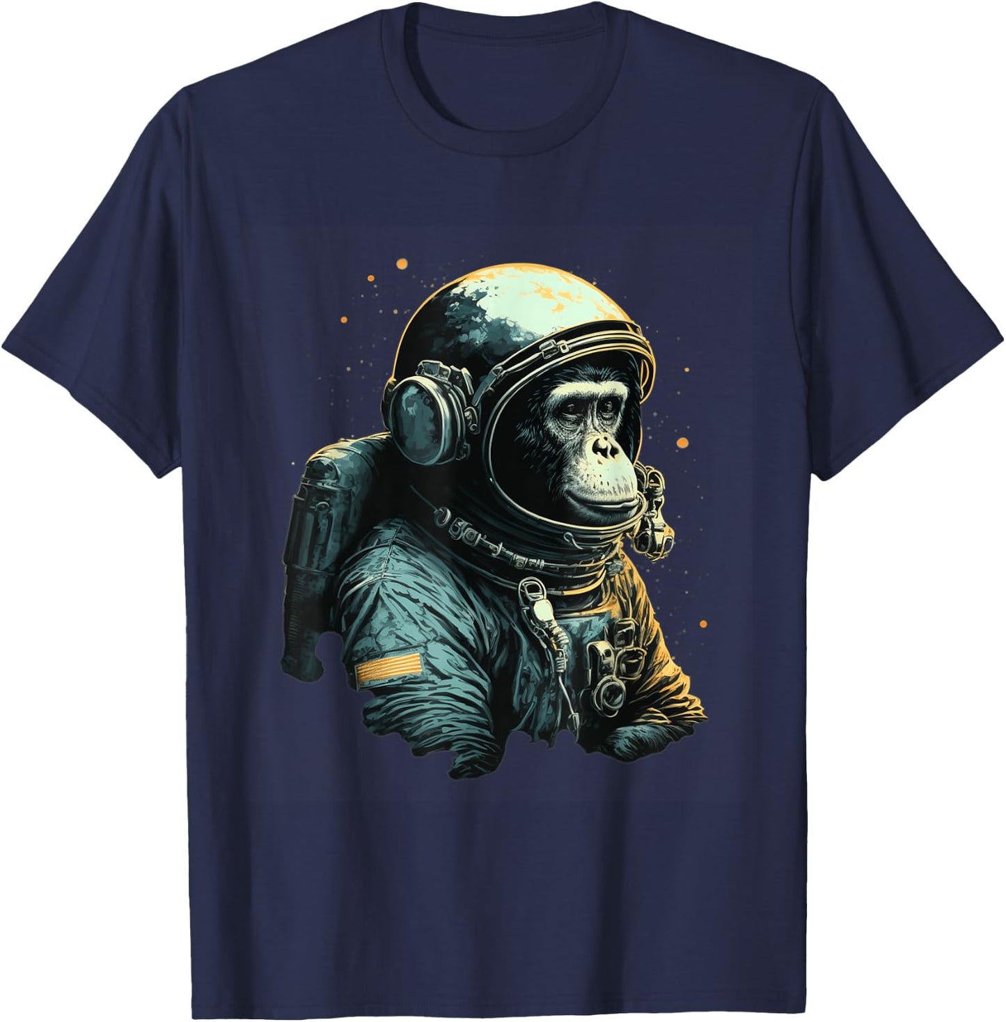 Chimpanzee Space Astronaut Travel Monkey Vintage Design T-Shirt - T-Shirt | Navy