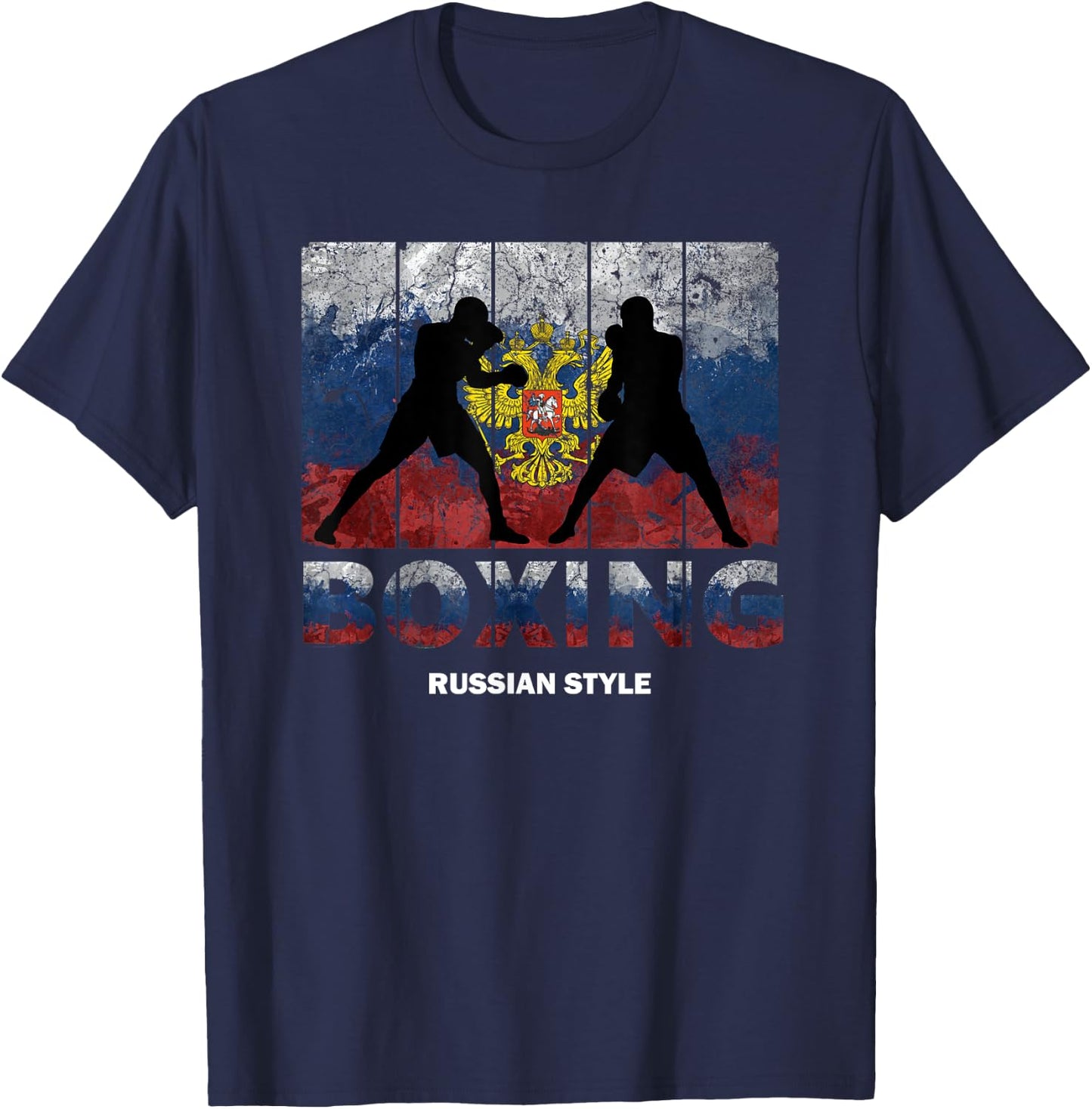 Russian Vintage style boxing Great Boxing Russia T-Shirt - T-Shirt | Navy
