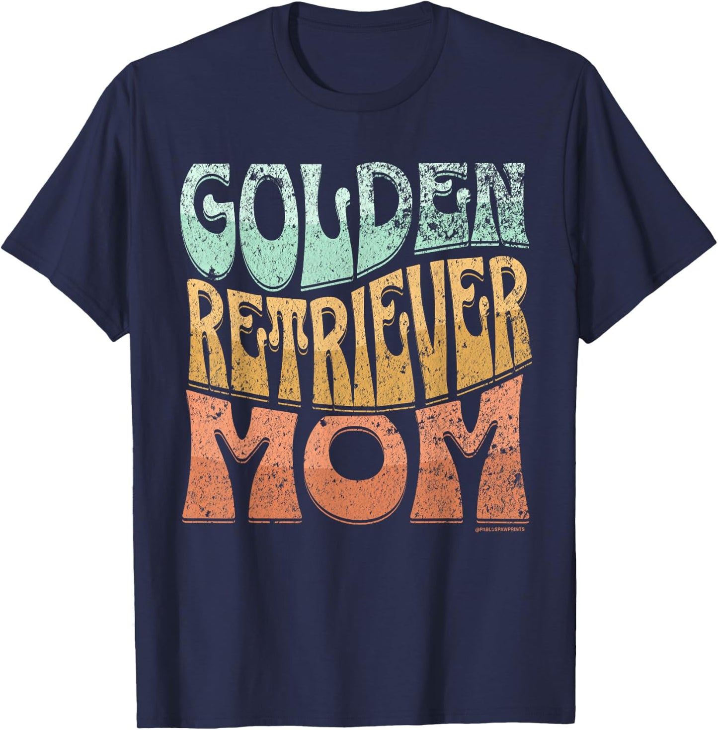 Golden Retriever Mom Vintage Dog Mom Women T-Shirt - T-Shirt | Navy