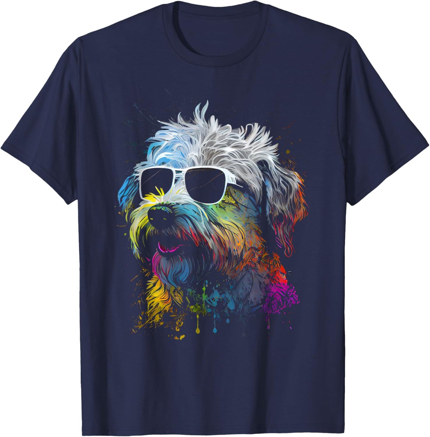 Schnoodle walking dog fans poodle schnauzer dogs T-Shirt - T-Shirt | Navy