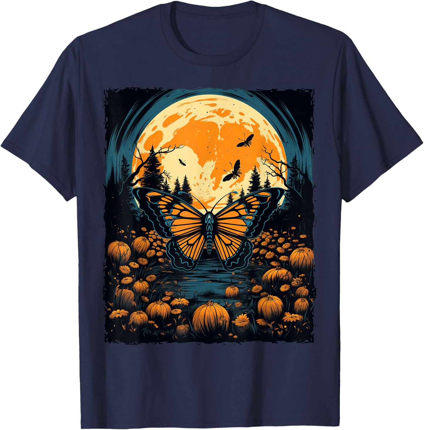 Monarch Butterfly Halloween T-Shirt - T-Shirt | Navy