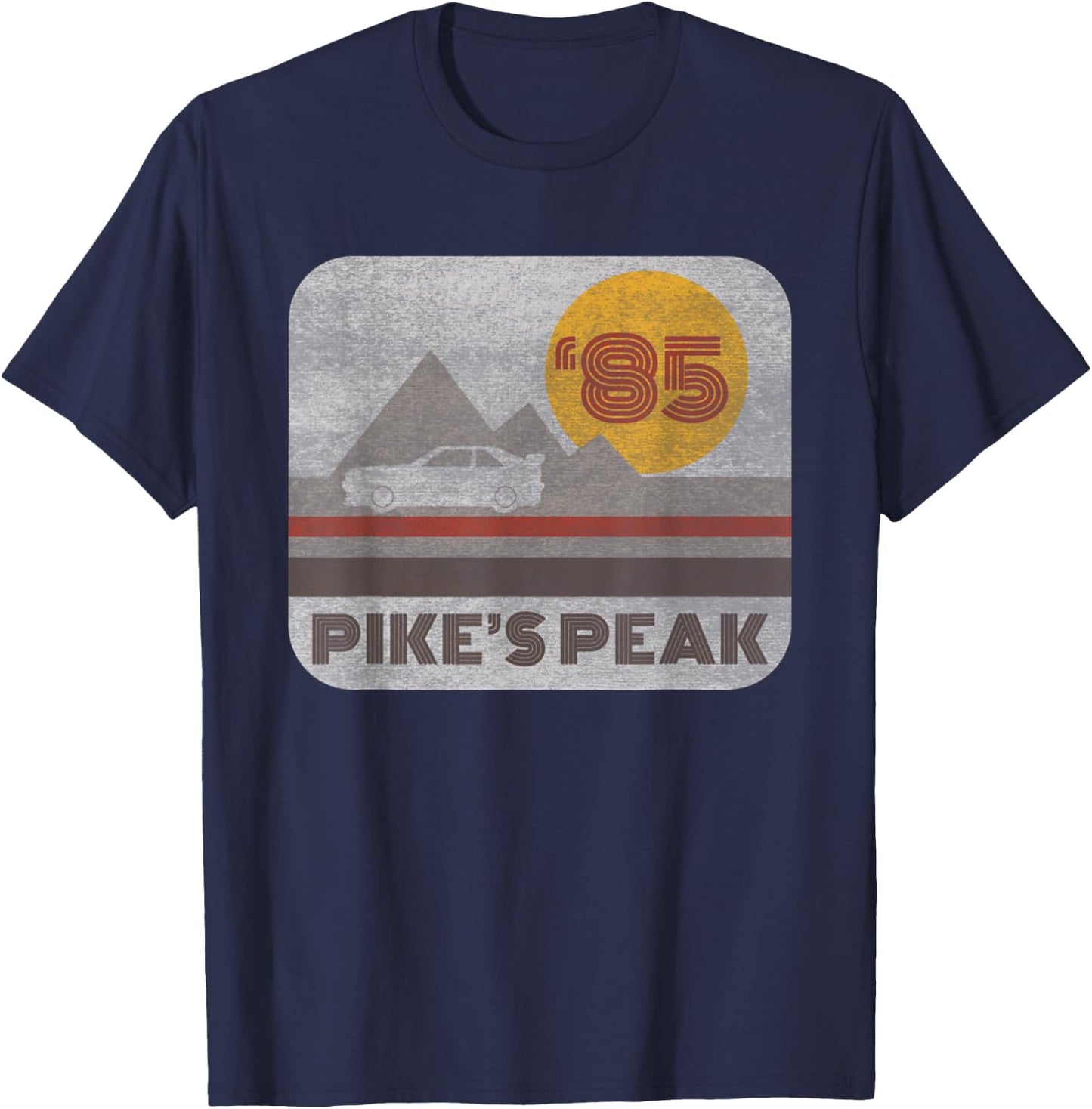 Vintage Pikes Peak 85s Peak Hill Climb Sport Racing T-Shirt - T-Shirt | Navy