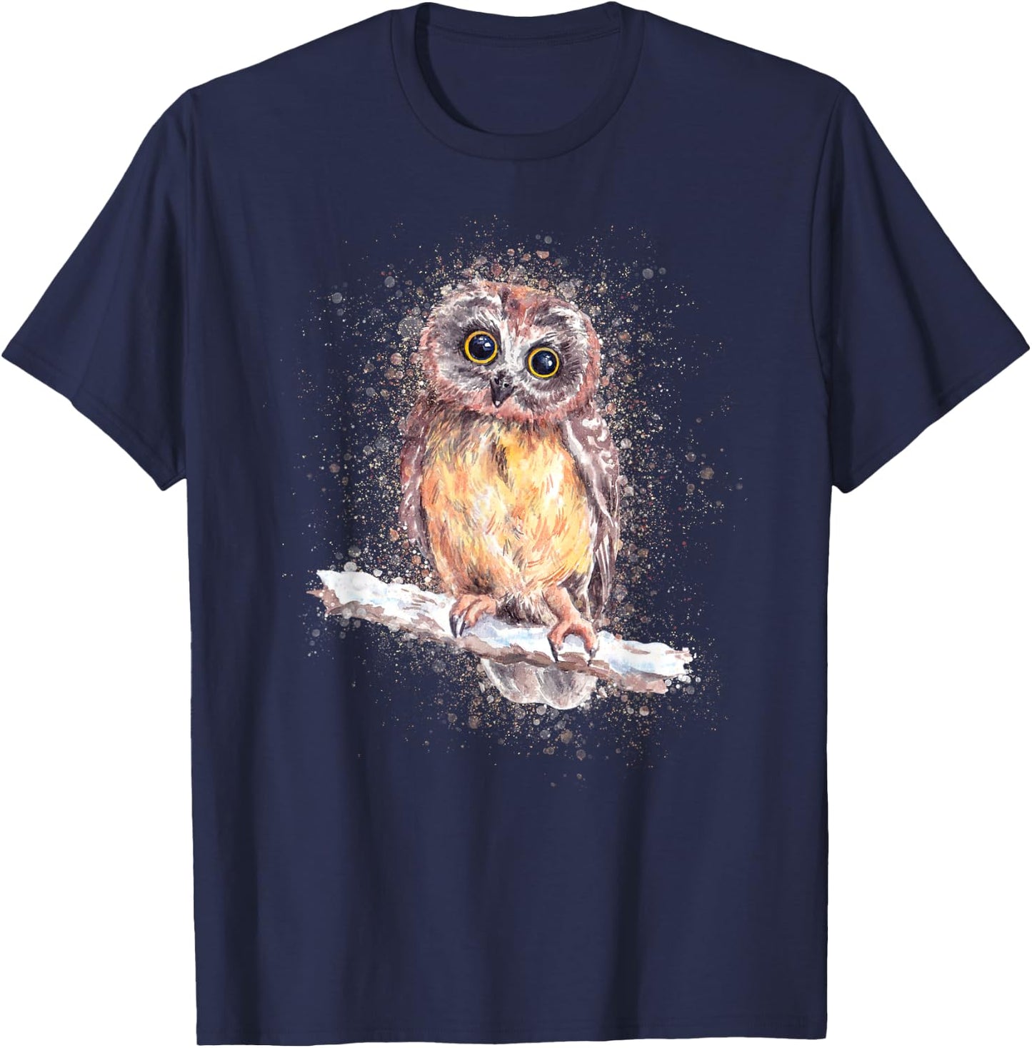 Owl Lover, Bird Lover Art, Owl Lover Art, Owl T-Shirt - T-Shirt | Navy