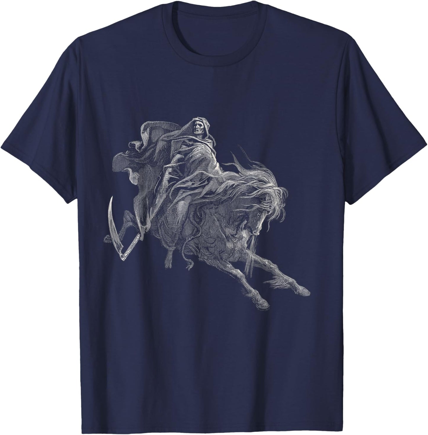 Gustave Dore Death on the Pale Horse T-Shirt - T-Shirt | Navy