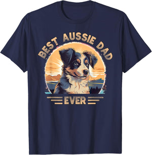 Aussie DAD Australian Shepherd T-Shirt - T-Shirt | Navy