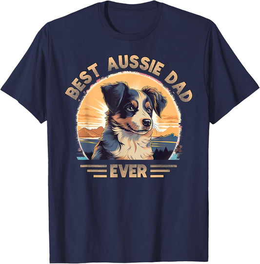 Aussie DAD Australian Shepherd T-Shirt - T-Shirt | Navy