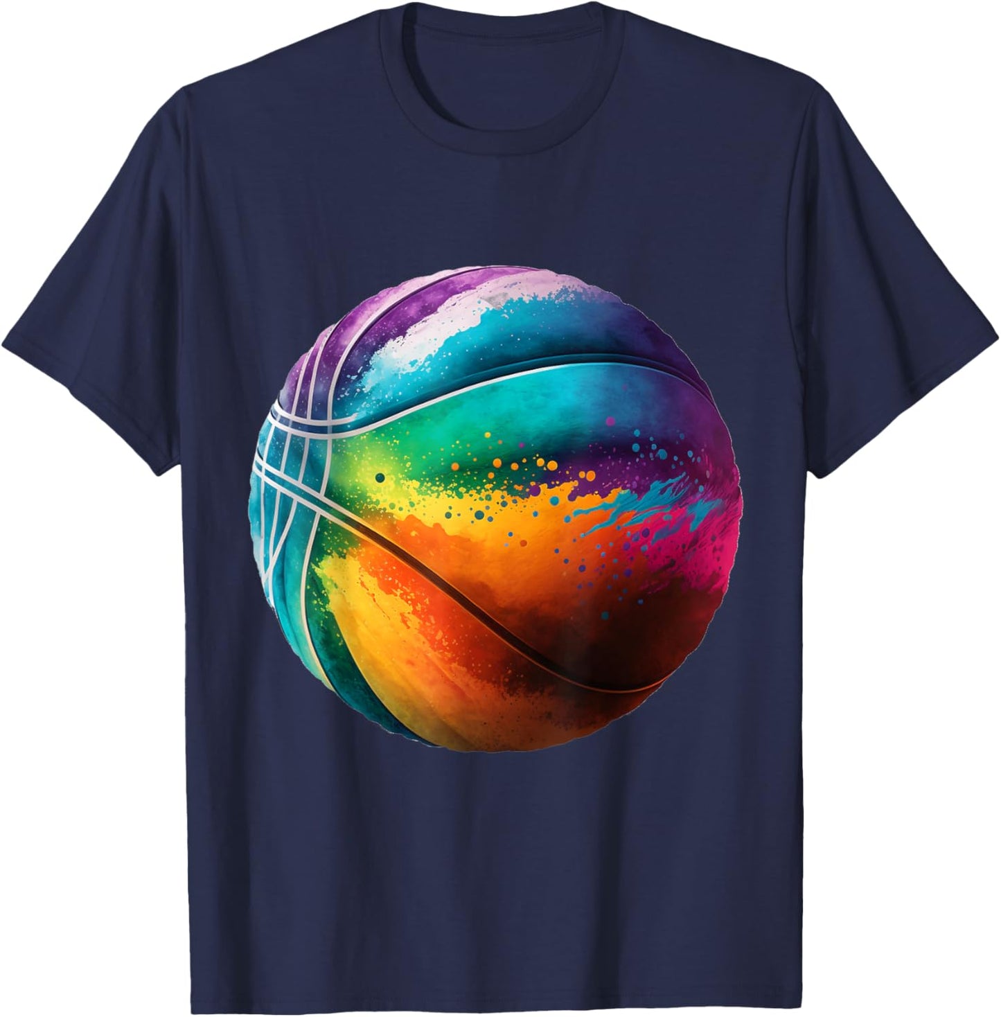 Basketball stuff attire tie dye for a teen girl boys player T-Shirt - T-Shirt | Navy