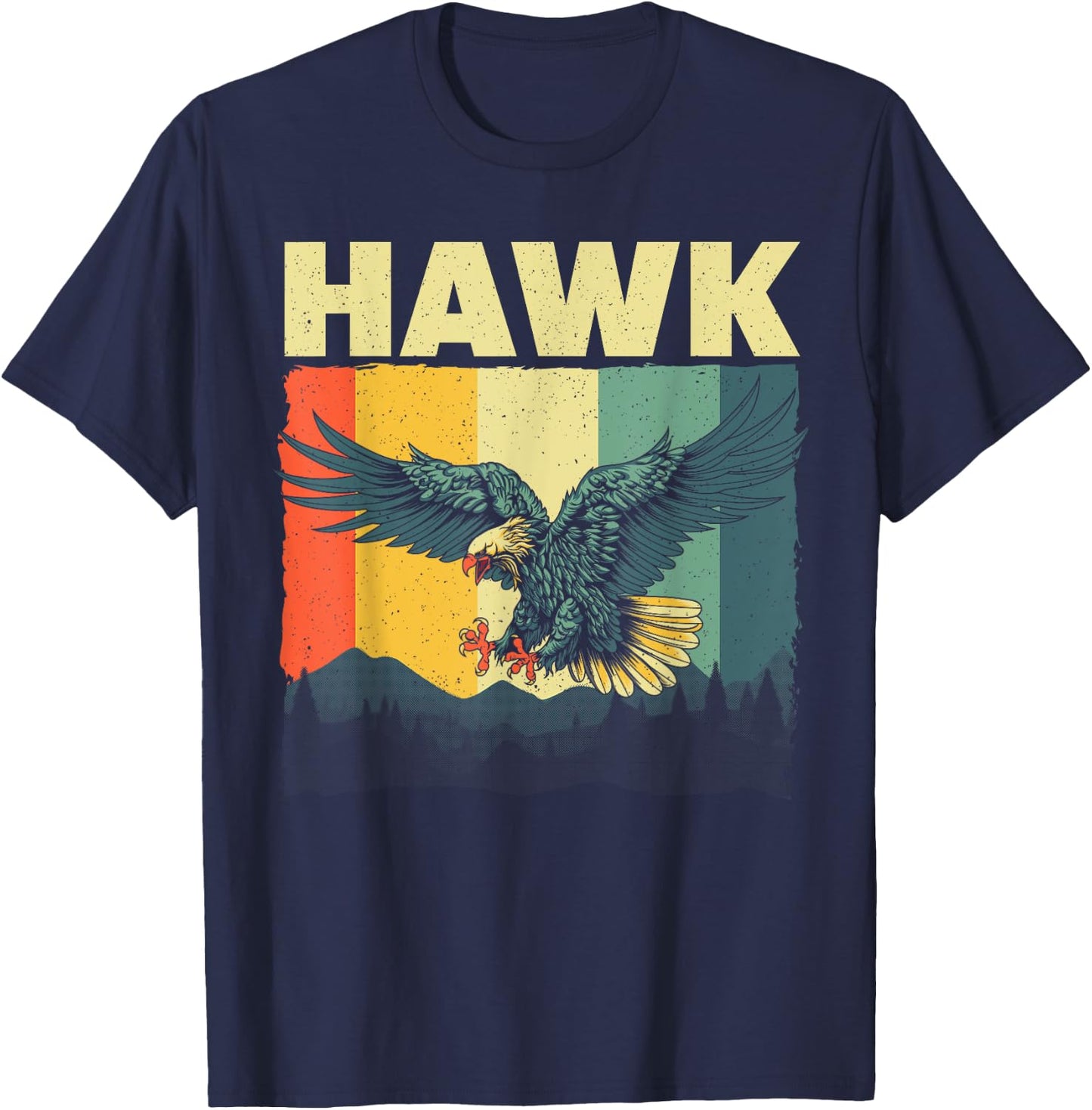 Cute Hawk Design Women Kids Bird Vintage Hawk Lovers T-Shirt - T-Shirt | Navy