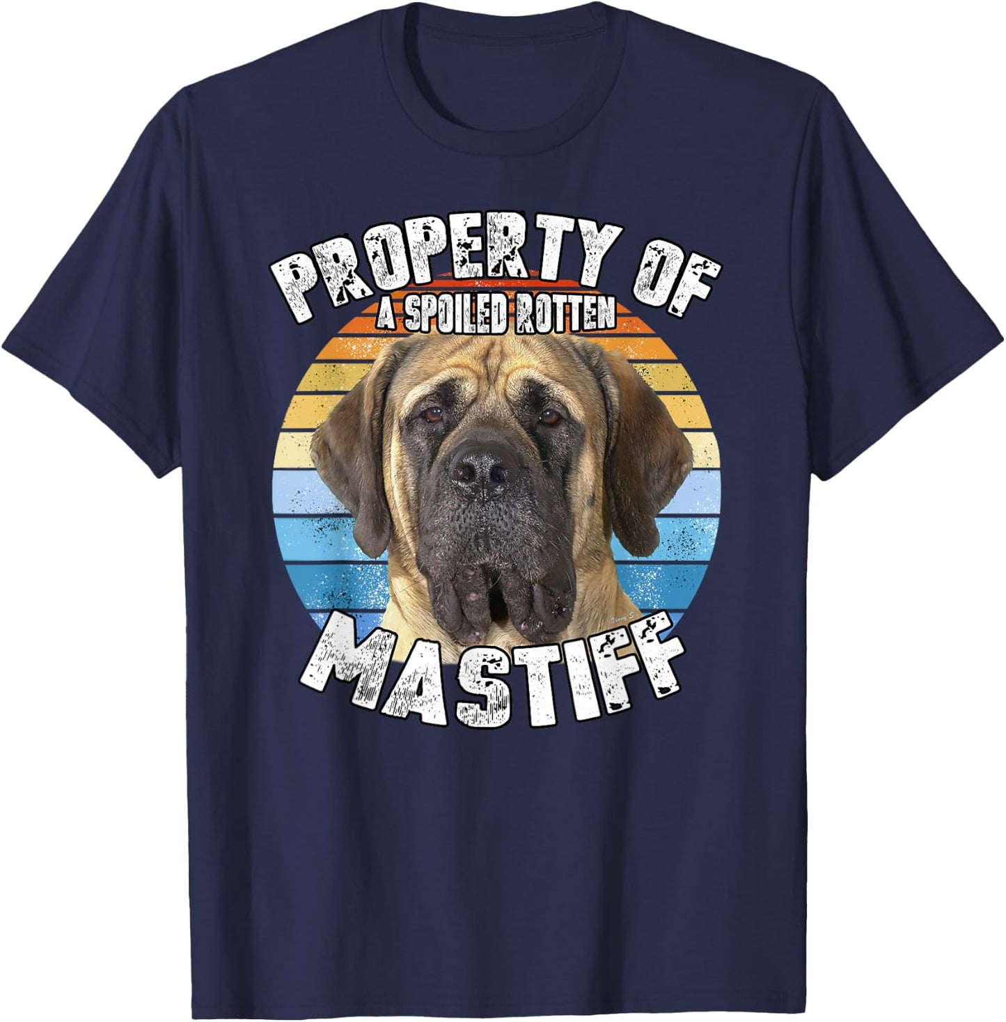 Mastiff Retro Property Of T-Shirt - T-Shirt | Navy
