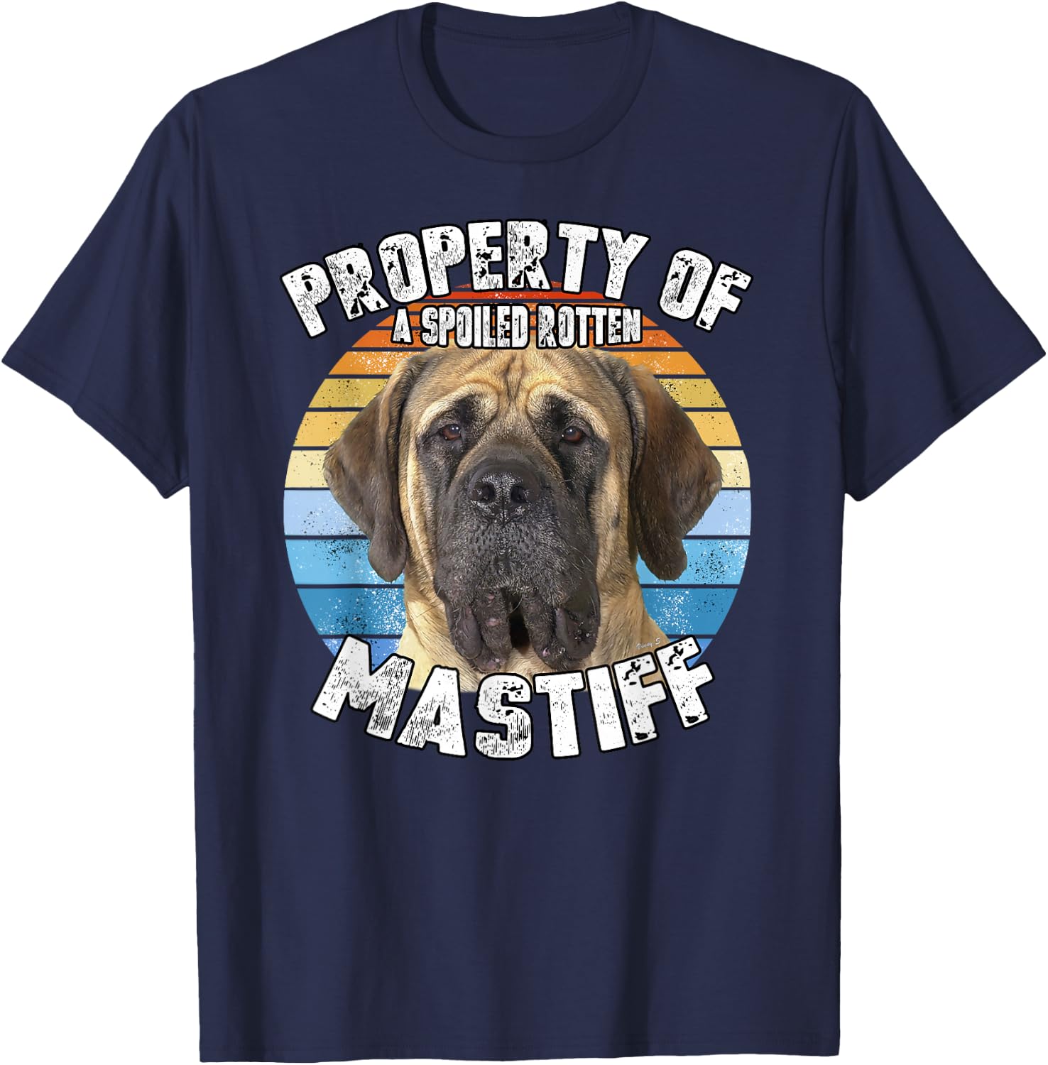 Mastiff Retro Property Of T-Shirt - T-Shirt | Navy